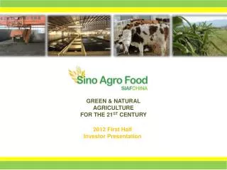 GREEN &amp; NATURAL AGRICULTURE FOR THE 21 ST CENTURY