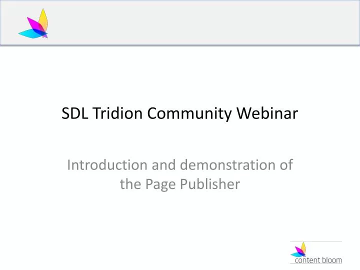 sdl tridion community webinar
