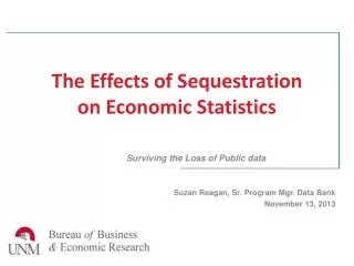 The Effects of Sequestration on Economic Statistics