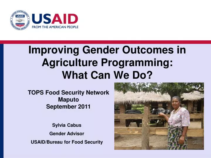 improving gender outcomes in agriculture programming what can we do