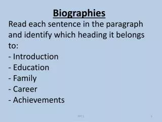 Read each sentence in the paragraph and identify which heading it belongs to: - Introduction - Education - Family - Care