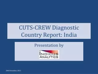CUTS-CREW Diagnostic Country Report: India