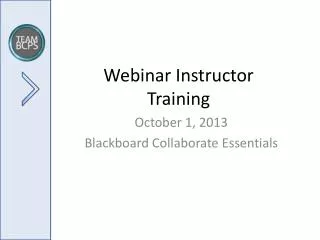 Webinar Instructor Training