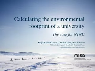 Calculating the environmental footprint of a university - The case for NTNU