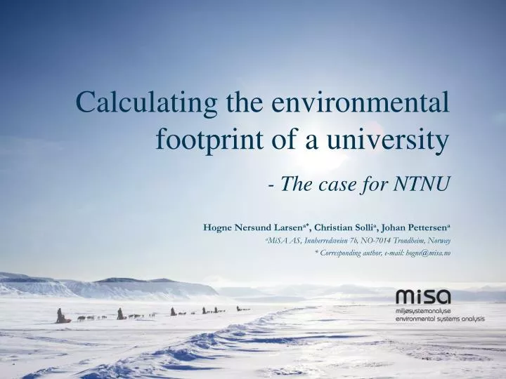 calculating the environmental footprint of a university the case for ntnu