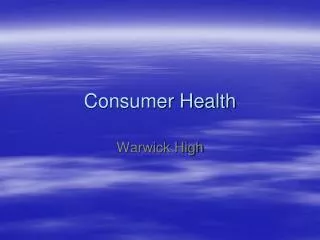 Consumer Health