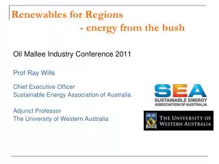 Renewables for Regions - energy from the bush