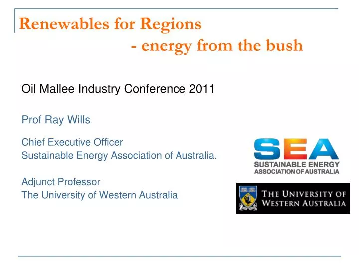 renewables for regions energy from the bush