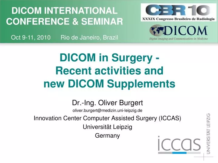dicom in surgery recent activities and new dicom supplements