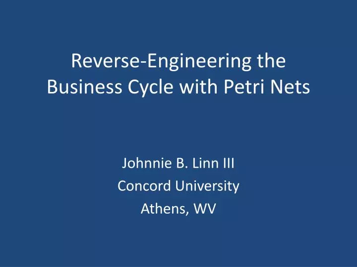 reverse engineering the business cycle with petri nets