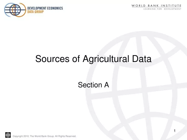 sources of agricultural data