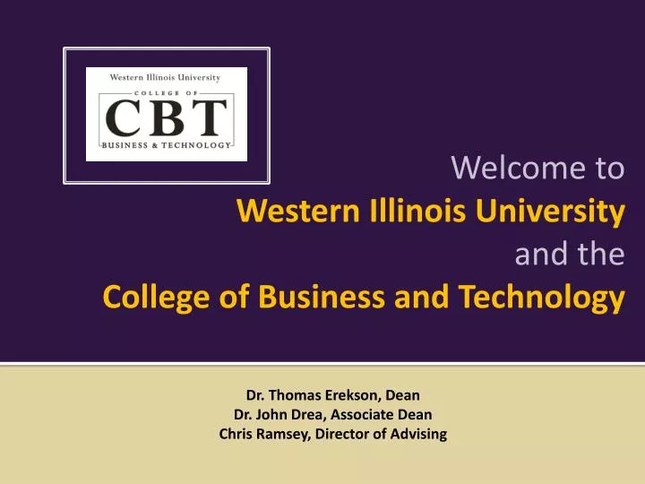 welcome to western illinois university and the college of business and technology