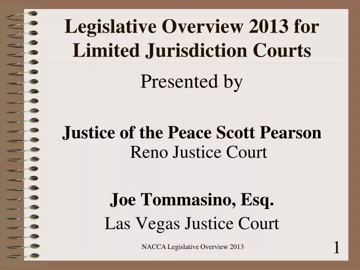 legislative overview 2013 for limited jurisdiction courts
