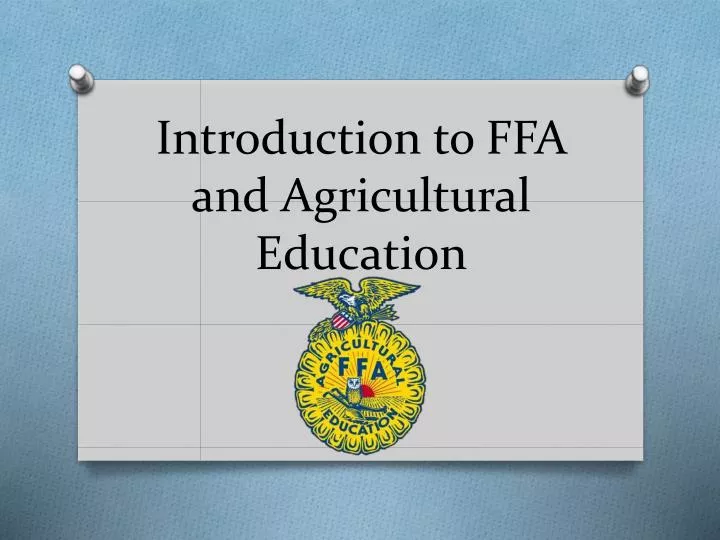 introduction to ffa and agricultural education