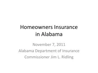 Homeowners Insurance in Alabama