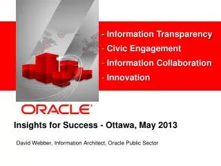 Insights for Success - Ottawa, May 2013