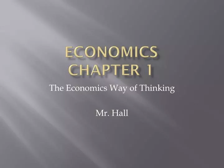 economics chapter 1
