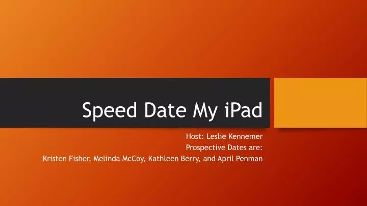 speed date my ipad