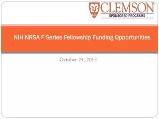 NIH NRSA F Series Fellowship Funding Opportunities