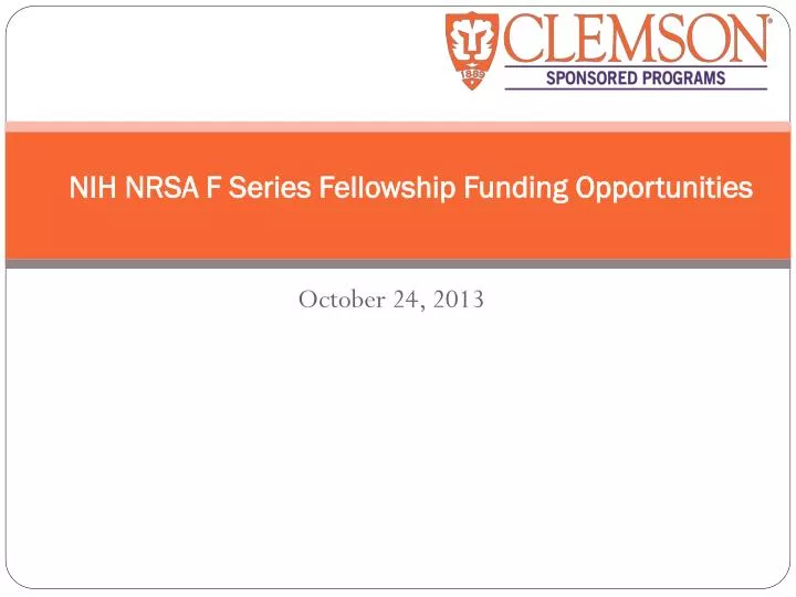 nih nrsa f series fellowship funding opportunities