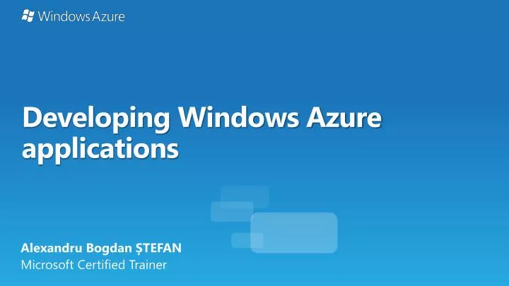 developing windows azure applications