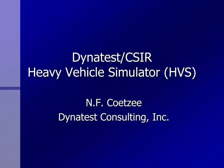 dynatest csir heavy vehicle simulator hvs