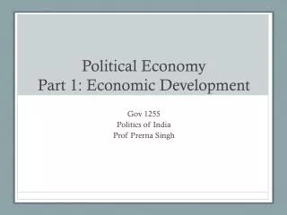 Political Economy Part 1: Economic Development