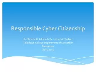 Responsible Cyber Citizenship
