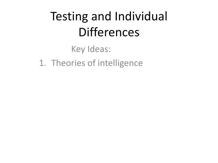 testing and individual differences