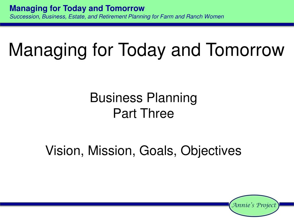 PPT - Managing for Today and Tomorrow PowerPoint Presentation, free ...