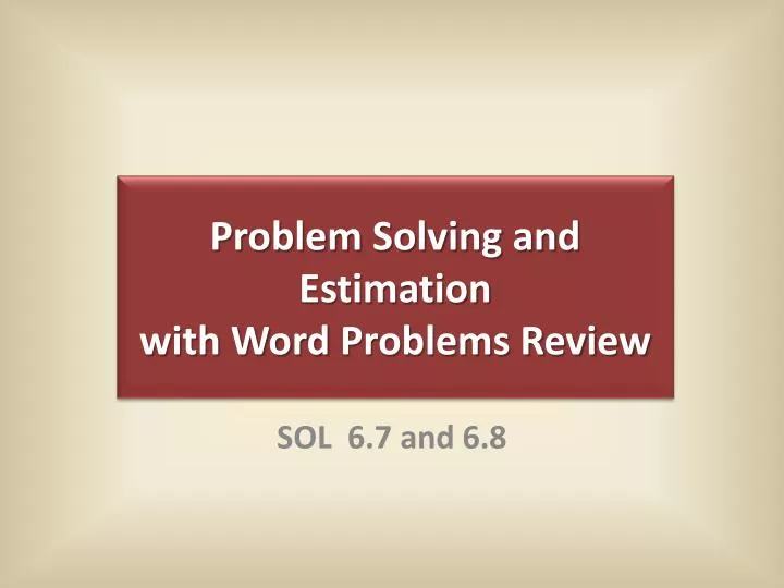 problem solving and estimation with word problems review
