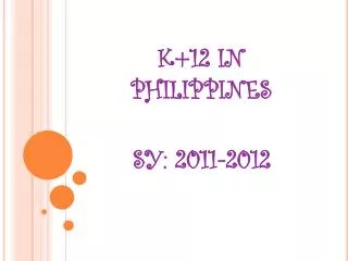 K+12 IN PHILIPPINES