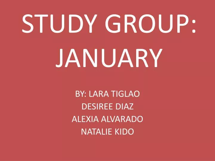 study group january