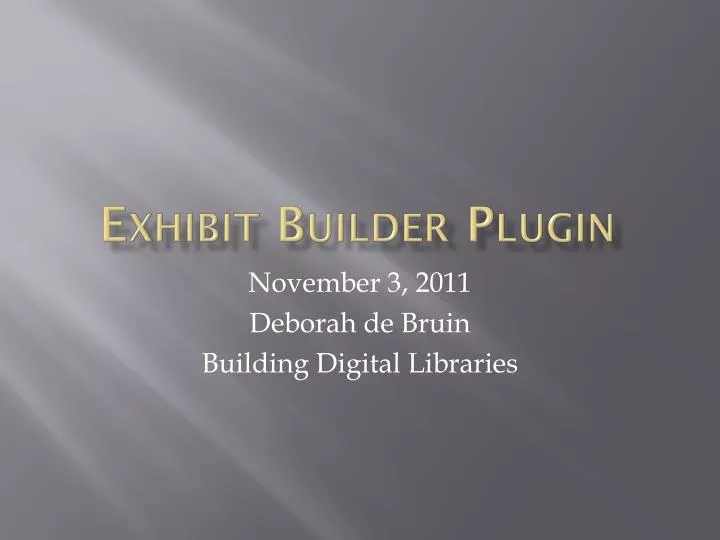 exhibit builder plugin