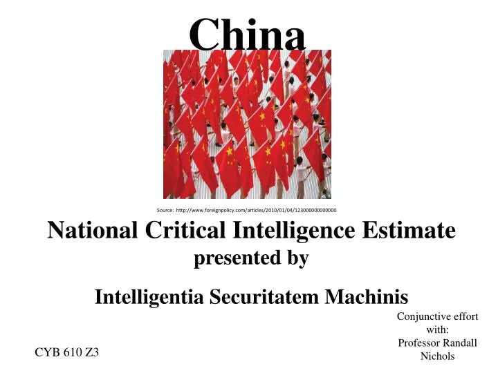 national critical intelligence estimate presented by intelligentia securitatem machinis