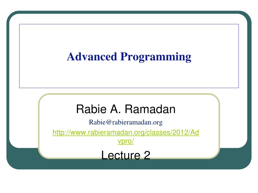 PPT - Advanced Programming PowerPoint Presentation, free download - ID ...