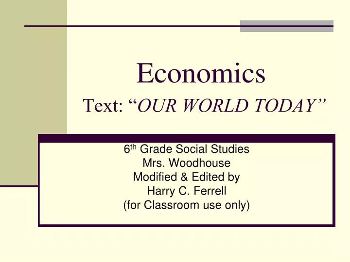 economics text our world today