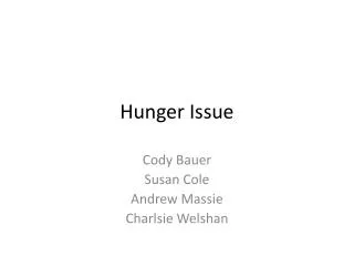 Hunger Issue