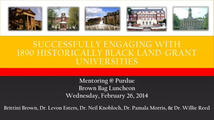 successfully engaging with 1890 historically black land grant universities