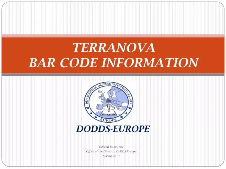 terranova bar code information