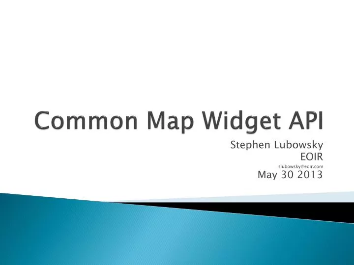 common map widget api
