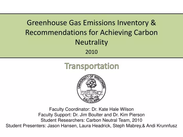 greenhouse gas emissions inventory recommendations for achieving carbon neutrality