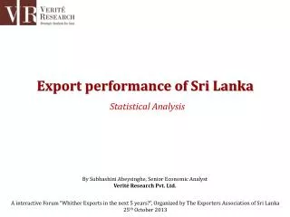 Export performance of Sri Lanka