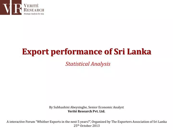export performance of sri lanka