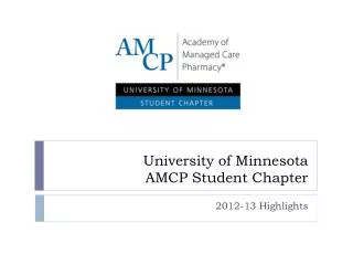 University of Minnesota AMCP Student Chapter
