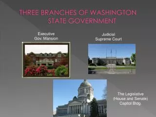 THREE BRANCHES OF WASHINGTON STATE GOVERNMENT