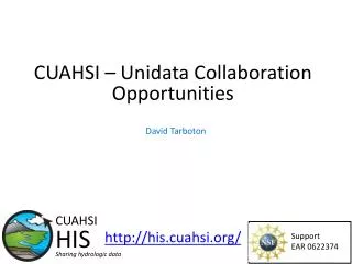 CUAHSI – Unidata Collaboration Opportunities