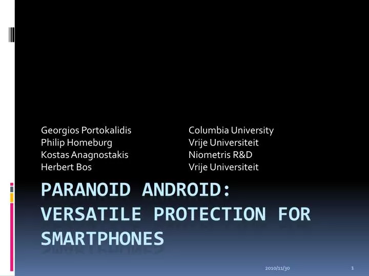 paranoid android versatile protection for smartphones