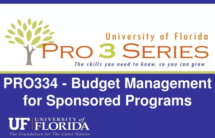 pro334 budget management for sponsored programs