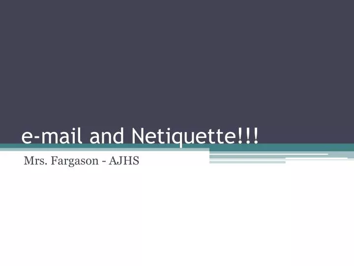 e mail and netiquette